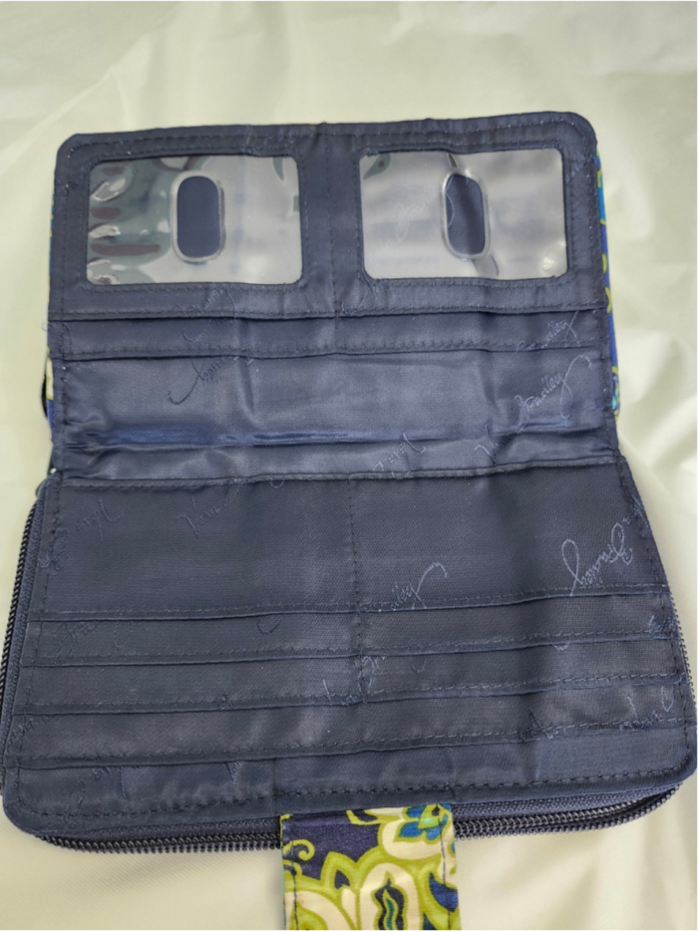 Women's Vera Bradley Wallet One Size Blue Green Paisley - Picture 8 of 11